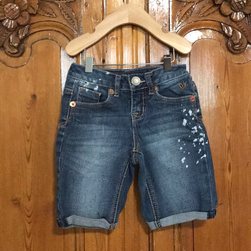 3/$20 Justice Distressed Dark Wash Jean Shorts